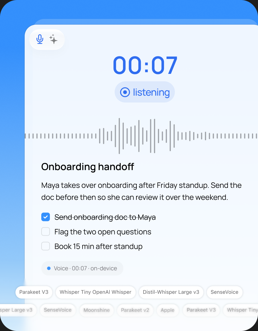 Dictation feature preview
